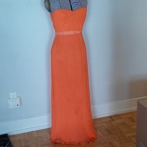 BCBG MAX AZRIA MELON AMBER STRAPLESS EVENING GOWN